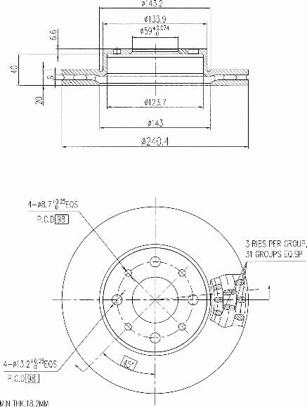 A.Z. Meisterteile AZMT-44-024-2431 - Disque de frein cwaw.fr