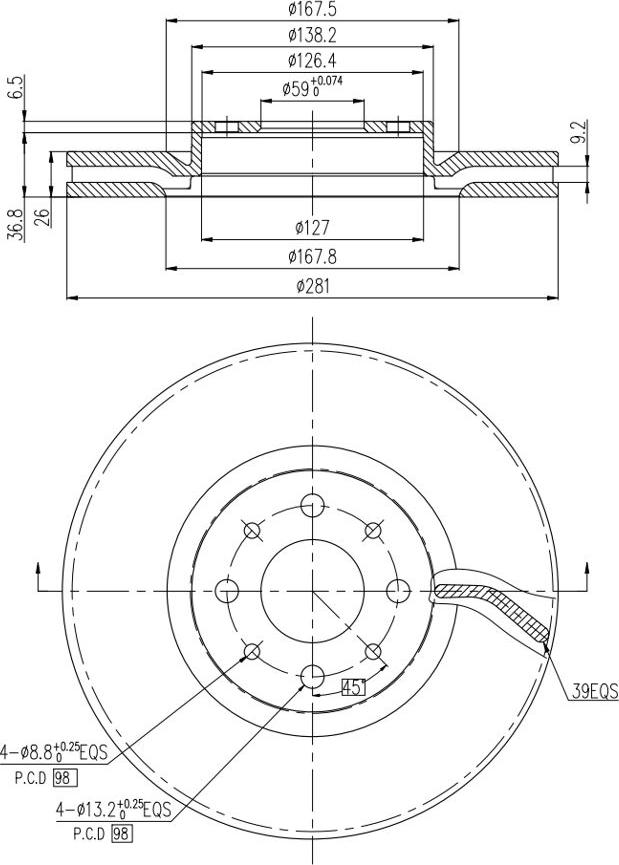 A.Z. Meisterteile AZMT-44-024-2559 - Disque de frein cwaw.fr