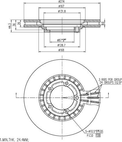 A.Z. Meisterteile AZMT-44-024-2514 - Disque de frein cwaw.fr