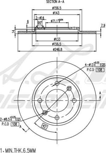 A.Z. Meisterteile AZMT-44-024-2090 - Disque de frein cwaw.fr