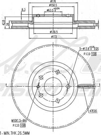 A.Z. Meisterteile AZMT-44-024-2053 - Disque de frein cwaw.fr