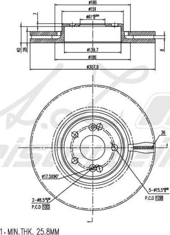 A.Z. Meisterteile AZMT-44-024-2004 - Disque de frein cwaw.fr