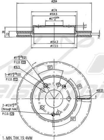 A.Z. Meisterteile AZMT-44-024-2005 - Disque de frein cwaw.fr