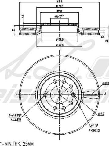 A.Z. Meisterteile AZMT-44-024-2014 - Disque de frein cwaw.fr