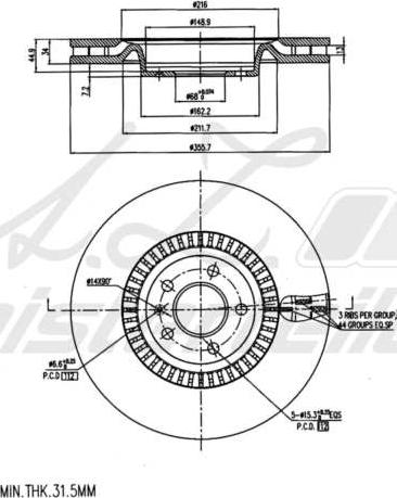 A.Z. Meisterteile AZMT-44-024-2011 - Disque de frein cwaw.fr