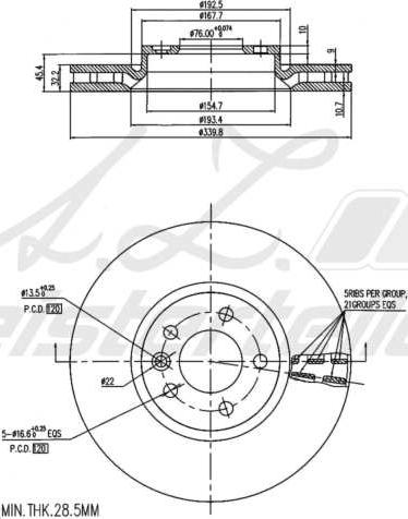 A.Z. Meisterteile AZMT-44-024-2036 - Disque de frein cwaw.fr