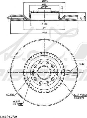 A.Z. Meisterteile AZMT-44-024-2025 - Disque de frein cwaw.fr