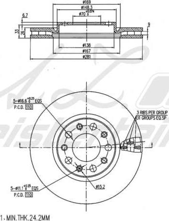 A.Z. Meisterteile AZMT-44-024-2026 - Disque de frein cwaw.fr