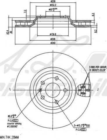 A.Z. Meisterteile AZMT-44-024-2077 - Disque de frein cwaw.fr