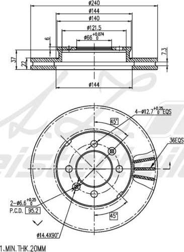 A.Z. Meisterteile AZMT-44-024-2151 - Disque de frein cwaw.fr