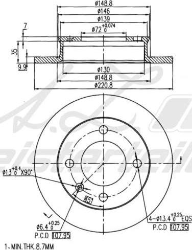 A.Z. Meisterteile AZMT-44-024-2119 - Disque de frein cwaw.fr