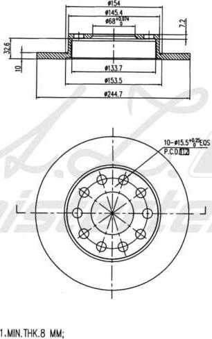 A.Z. Meisterteile AZMT-44-024-2184 - Disque de frein cwaw.fr