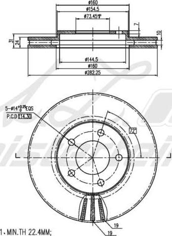 A.Z. Meisterteile AZMT-44-024-2188 - Disque de frein cwaw.fr