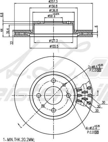 A.Z. Meisterteile AZMT-44-024-2137 - Disque de frein cwaw.fr