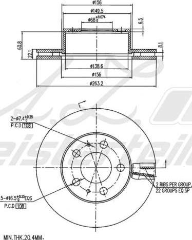 A.Z. Meisterteile AZMT-44-024-2126 - Disque de frein cwaw.fr