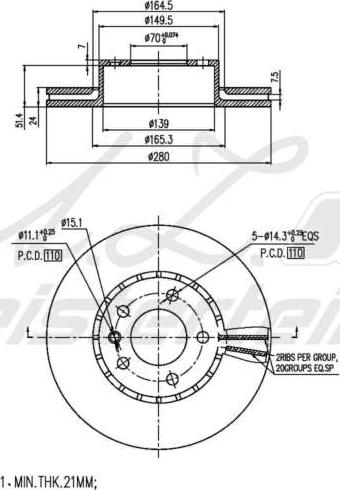 A.Z. Meisterteile AZMT-44-024-2128 - Disque de frein cwaw.fr