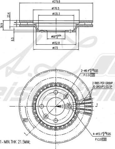 A.Z. Meisterteile AZMT-44-024-2123 - Disque de frein cwaw.fr