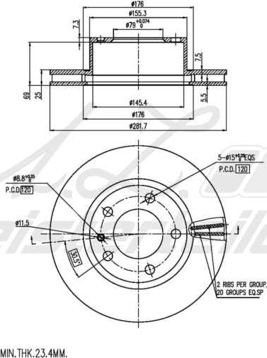 A.Z. Meisterteile AZMT-44-024-2171 - Disque de frein cwaw.fr