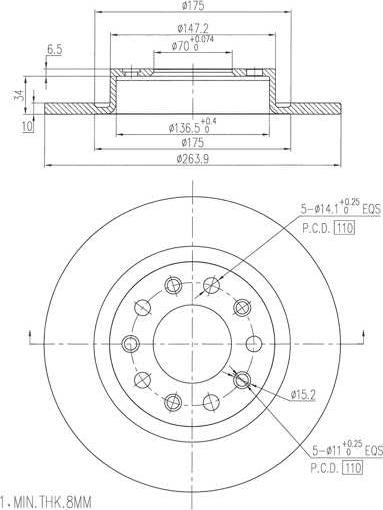 A.Z. Meisterteile AZMT-44-024-2349 - Disque de frein cwaw.fr