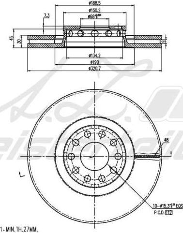 A.Z. Meisterteile AZMT-44-024-2312 - Disque de frein cwaw.fr