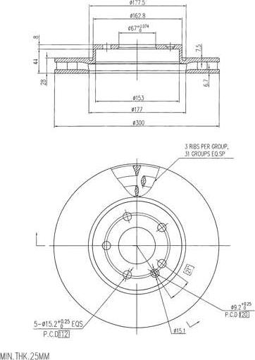 A.Z. Meisterteile AZMT-44-024-2389 - Disque de frein cwaw.fr