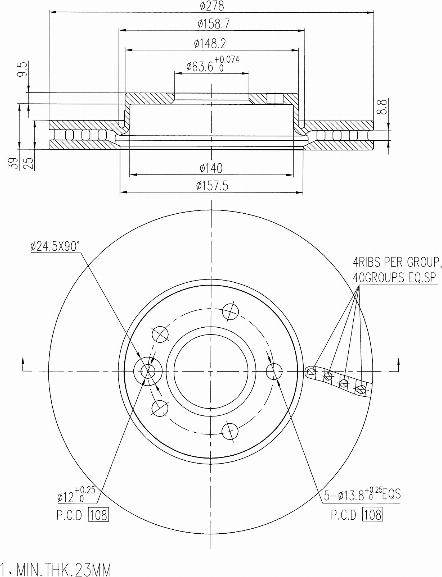 A.Z. Meisterteile AZMT-44-024-2380 - Disque de frein cwaw.fr