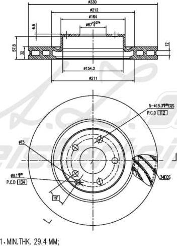 A.Z. Meisterteile AZMT-44-024-2335 - Disque de frein cwaw.fr