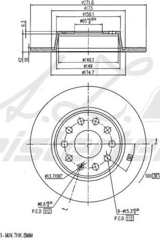 A.Z. Meisterteile AZMT-44-024-2337 - Disque de frein cwaw.fr