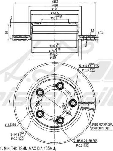 A.Z. Meisterteile AZMT-44-024-2295 - Disque de frein cwaw.fr