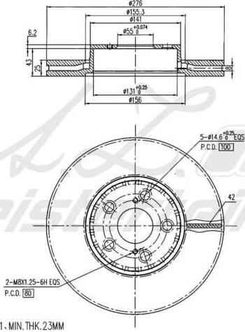 A.Z. Meisterteile AZMT-44-024-2259 - Disque de frein cwaw.fr