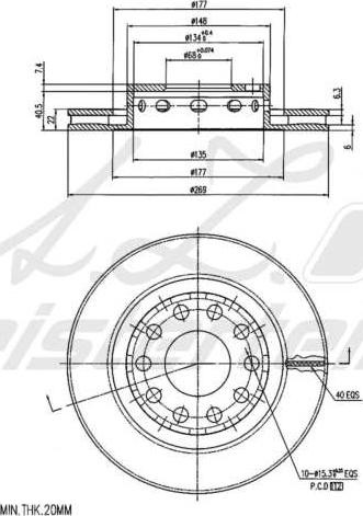 A.Z. Meisterteile AZMT-44-024-2255 - Disque de frein cwaw.fr