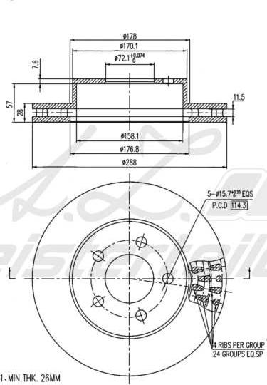 A.Z. Meisterteile AZMT-44-024-2262 - Disque de frein cwaw.fr