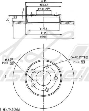 A.Z. Meisterteile AZMT-44-024-2202 - Disque de frein cwaw.fr