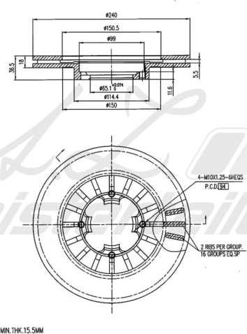 A.Z. Meisterteile AZMT-44-024-2219 - Disque de frein cwaw.fr