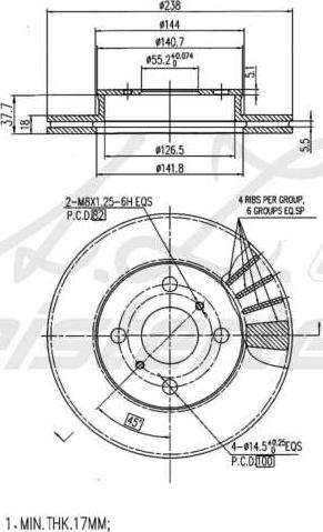 A.Z. Meisterteile AZMT-44-024-2217 - Disque de frein cwaw.fr