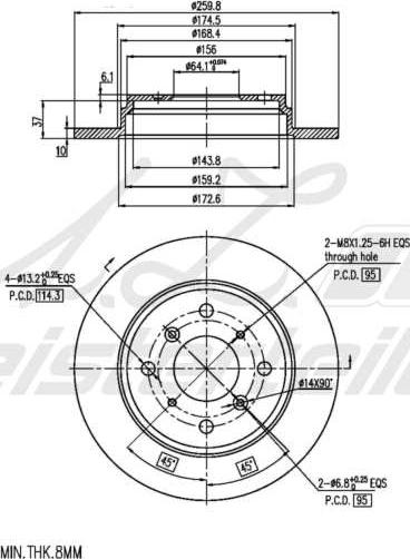 A.Z. Meisterteile AZMT-44-024-2221 - Disque de frein cwaw.fr