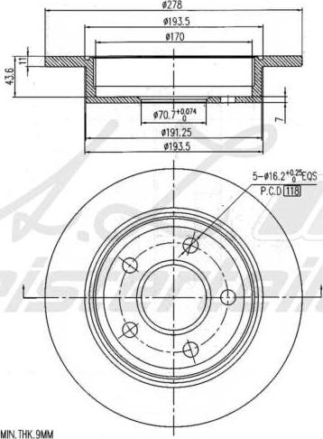 A.Z. Meisterteile AZMT-44-024-2222 - Disque de frein cwaw.fr