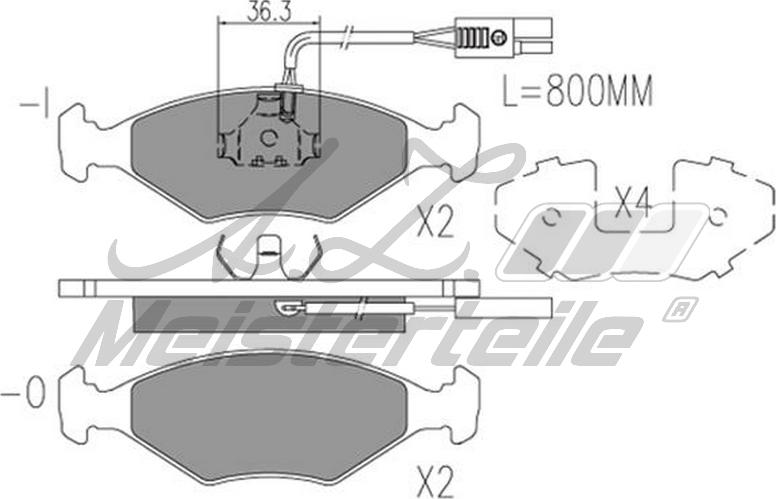 A.Z. Meisterteile AZMT-44-022-1909 - Kit de plaquettes de frein, frein à disque cwaw.fr