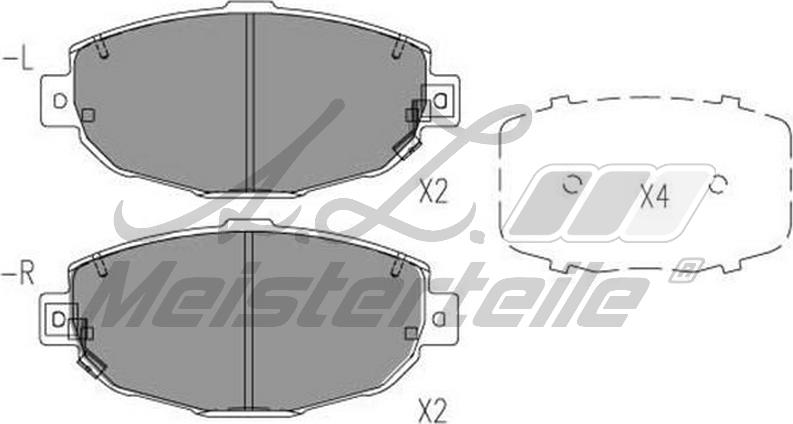 A.Z. Meisterteile AZMT-44-022-1975 - Kit de plaquettes de frein, frein à disque cwaw.fr