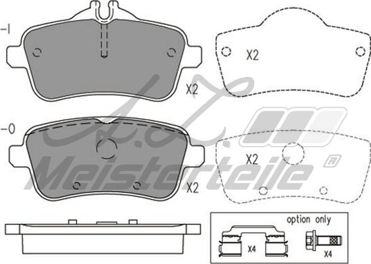 A.Z. Meisterteile AZMT-44-022-1590 - Kit de plaquettes de frein, frein à disque cwaw.fr