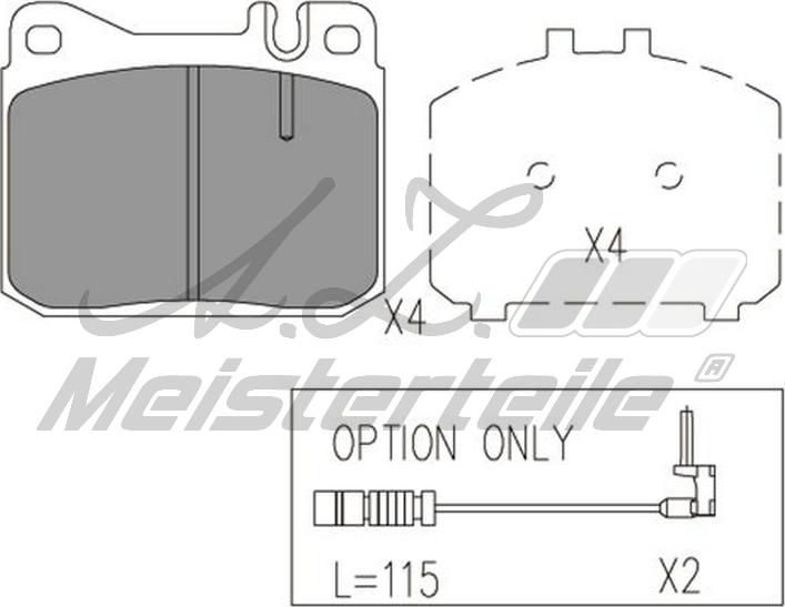 A.Z. Meisterteile AZMT-44-022-1582 - Kit de plaquettes de frein, frein à disque cwaw.fr