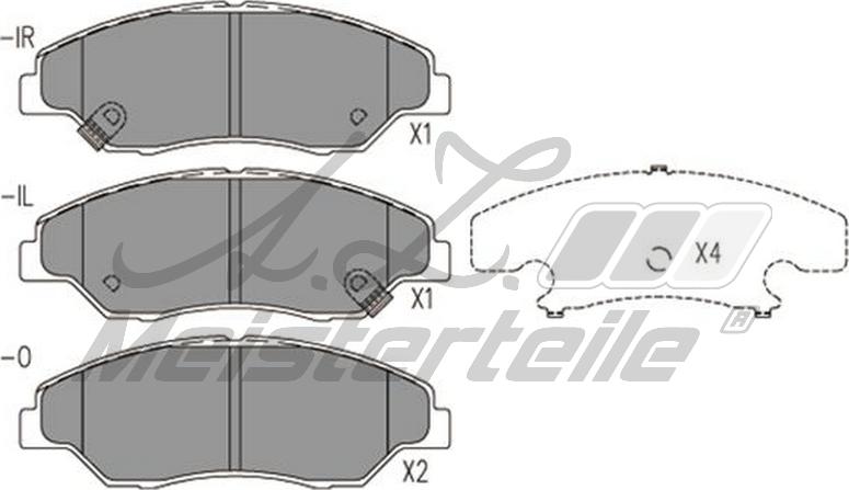 A.Z. Meisterteile AZMT-44-022-1661 - Kit de plaquettes de frein, frein à disque cwaw.fr