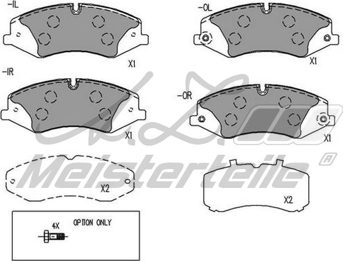 A.Z. Meisterteile AZMT-44-022-1608 - Kit de plaquettes de frein, frein à disque cwaw.fr