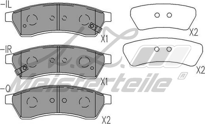 A.Z. Meisterteile AZMT-44-022-1615 - Kit de plaquettes de frein, frein à disque cwaw.fr