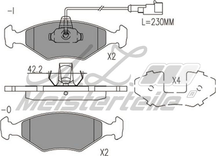 A.Z. Meisterteile AZMT-44-022-1688 - Kit de plaquettes de frein, frein à disque cwaw.fr