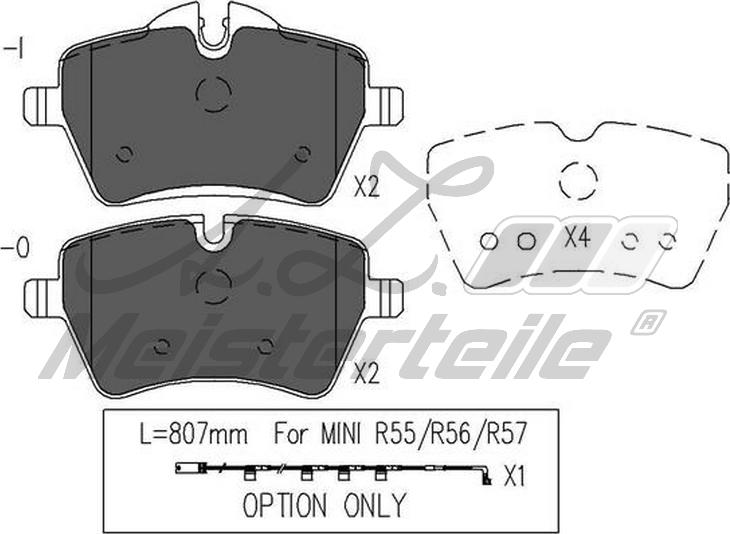 A.Z. Meisterteile AZMT-44-022-1635 - Kit de plaquettes de frein, frein à disque cwaw.fr