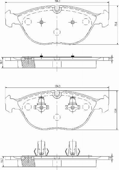 A.Z. Meisterteile AZMT-44-022-1000 - Kit de plaquettes de frein, frein à disque cwaw.fr