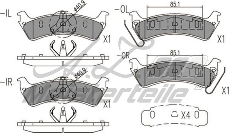 A.Z. Meisterteile AZMT-44-022-1808 - Kit de plaquettes de frein, frein à disque cwaw.fr