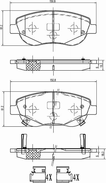 A.Z. Meisterteile AZMT-44-022-1343 - Kit de plaquettes de frein, frein à disque cwaw.fr