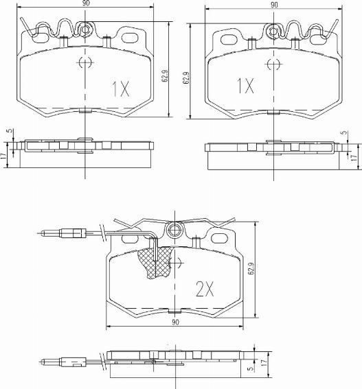 A.Z. Meisterteile AZMT-44-022-1353 - Kit de plaquettes de frein, frein à disque cwaw.fr